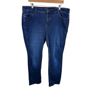 Talbots Flawless Five-Pocket Medium Wash Straight Dark Wash Jeans Size 18WP